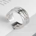 Right Grand Brass Simple design irregular cross shape open size ring for men